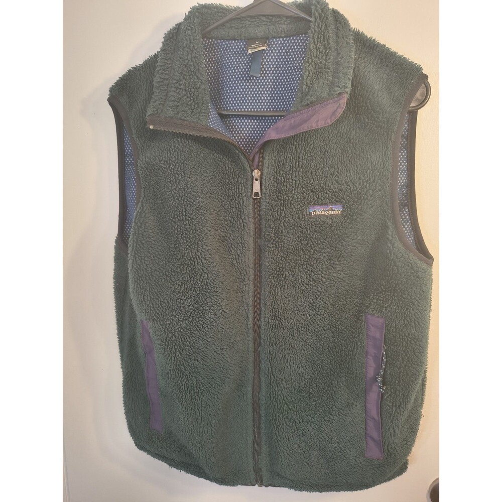 VTG 1990s Patagonia Retro X Fleece Vest M PEF Hunter Green Purple 1992 Tag USA